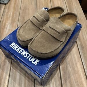 Birkenstock Naples Taupe Suede Wrapped Naples, 38N, 7-7.5 US, Brand New With Box